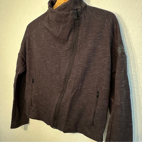 Adidas Heartbreaker Asymmetrical Track Jacket Charcoal‎ Grey Gray Large - Picture 4 of 11